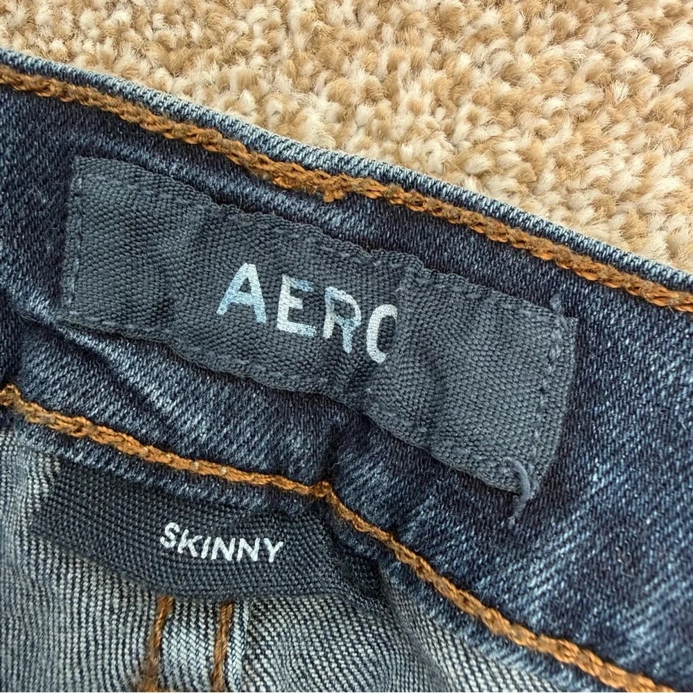 AERO Distressed Skinny Jeans 30x30 Medium Wash Stretch Ripped Denim - Picture 8 of 12